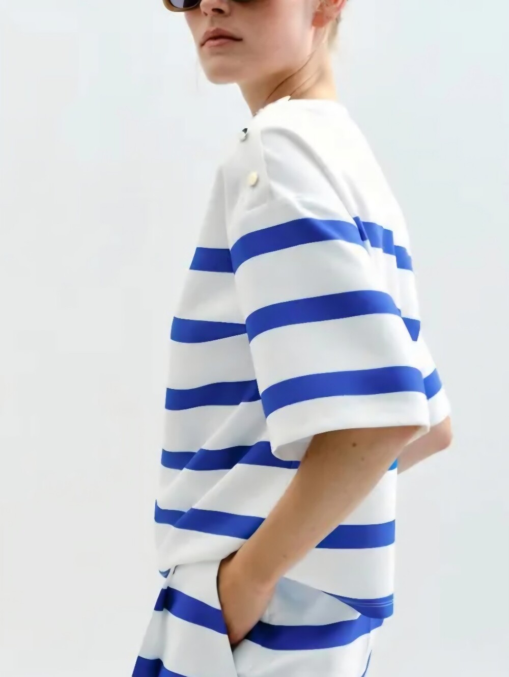 Zara Women's Cropped Striped Blouse - Size L - Picture 5 of 13